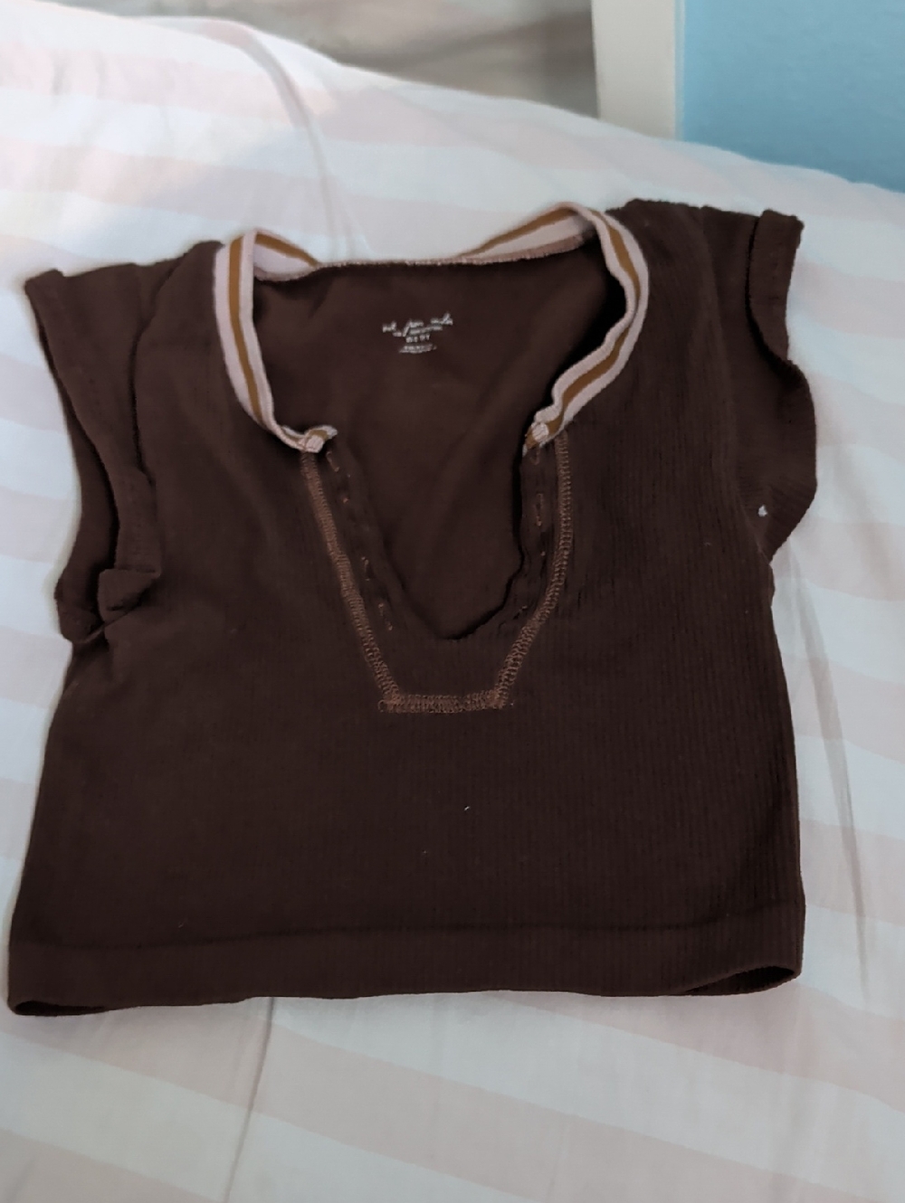 Urban Outfitters  Ribbed Tank Top with Contrast Collar